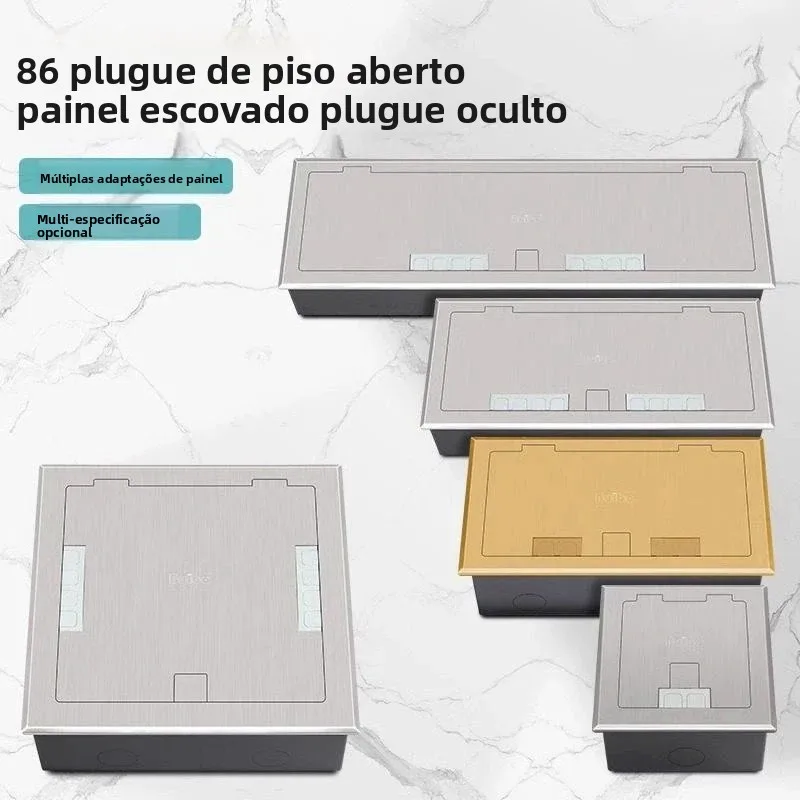 86-open-type-electrician-ground-socket-invisible-waterproof-floor-ground-plug-special-86-panel-engineering-use