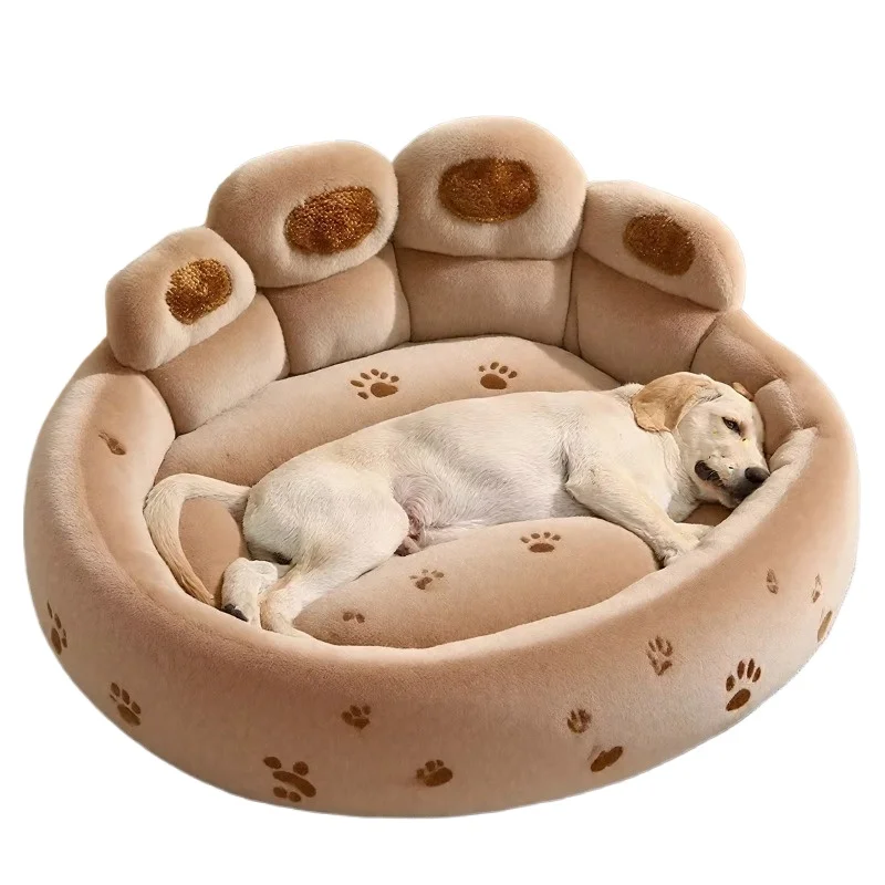 

Four Seasons Pet Dog Bed Paws Plush Warm Cat Bed Comfortable Suitable for Small Large Dog Bed Design Dog Products