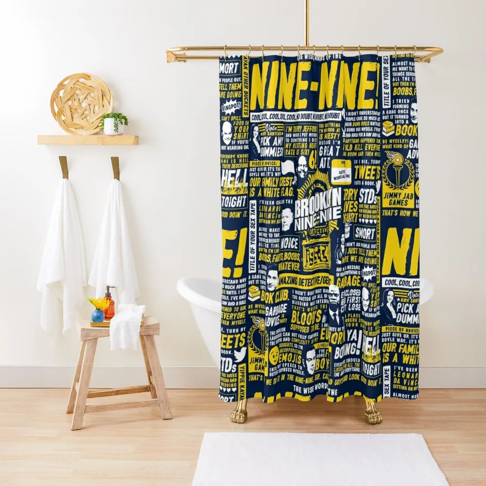 Wise Words of the Nine-Nine Shower Curtain Washable Waterproof Fabric Shower Bathroom Box Curtain