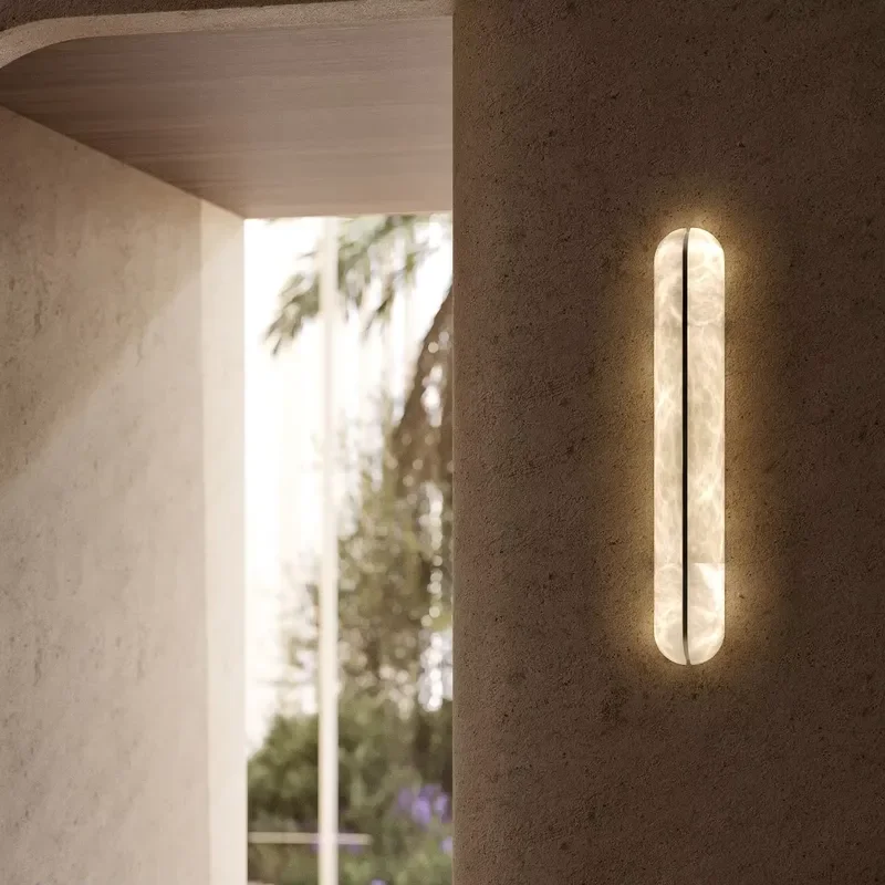 Custom Alabaster Wall Lamp for Living Room Bedroom Entrance Modern Decorative Sconce Factory Direct Sale Unique Home Lighting