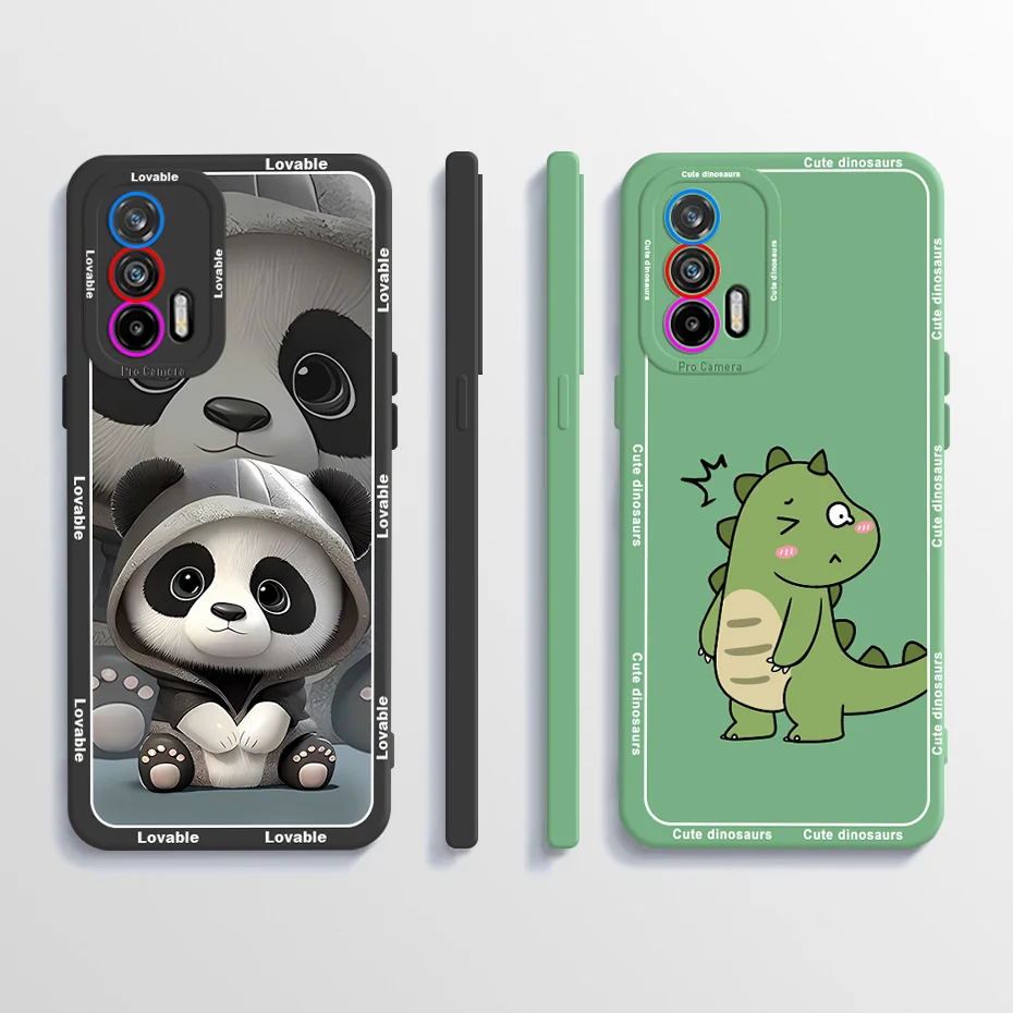 For Realme GT 5G Case Cover Liquid Silicone Soft Panda Phone Case For OPPO Realme GT Neo 2T Neo2T 5G Case Protective Cover Funda