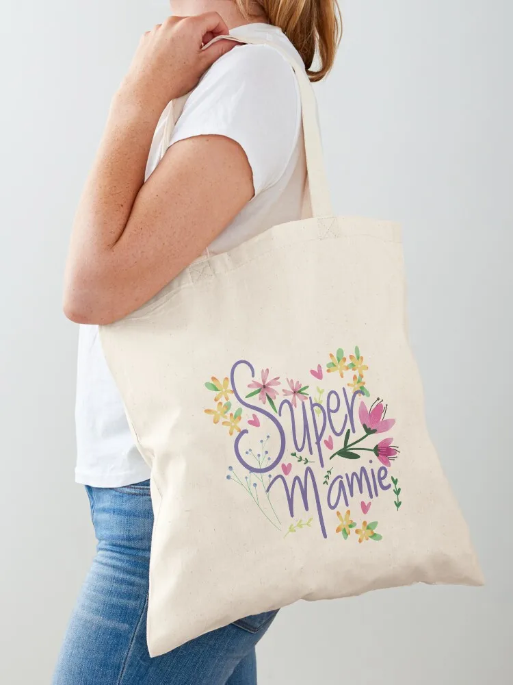 Super mamie Tote Bag great bag shopping bag logo Canvas shoulder tote bags aesthetic Canvas Tote