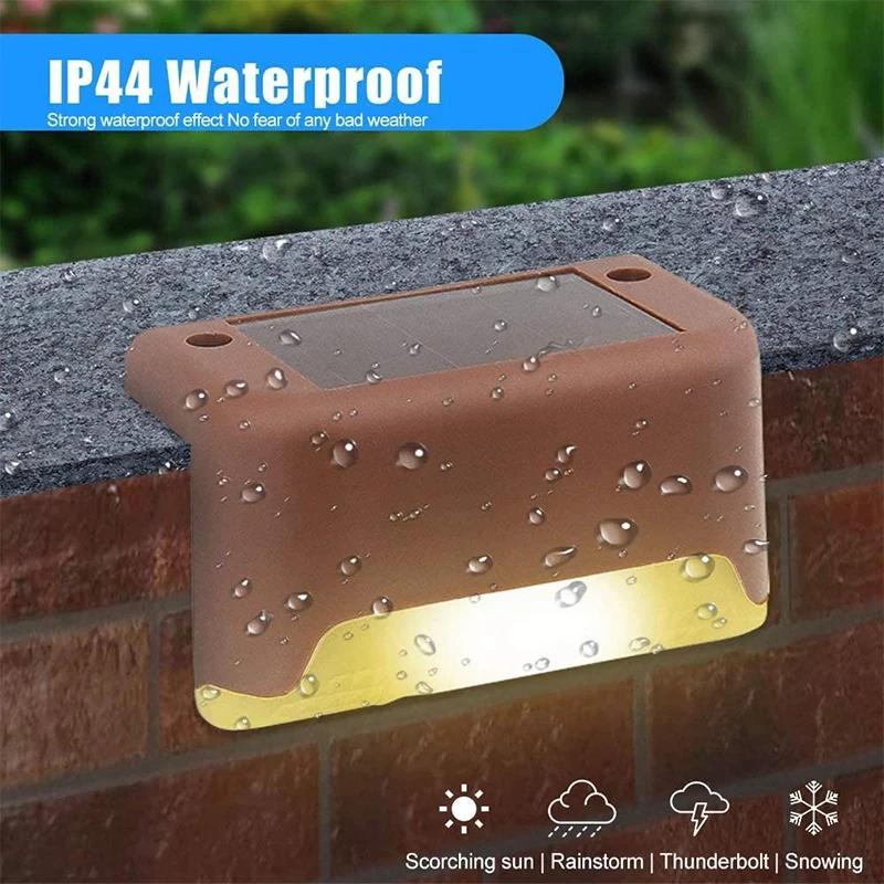 8 Pcs Solar Deck Lights Solar Step Light Outdoor Motion Led Solar Powered Stair Lights For Stairs/Garden Pathway/Fences