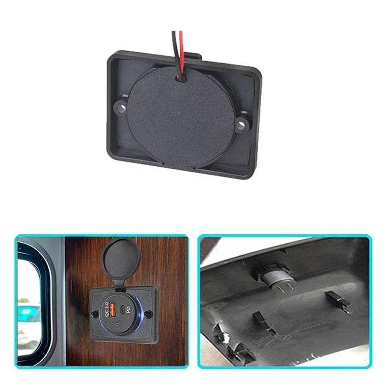 B21PD QC+PD/ B21 A+C 3.1A Car Charger Dual USB Adapter Round Shape Waterproof Soacket Power Adapter Switch For Car Truck Boat