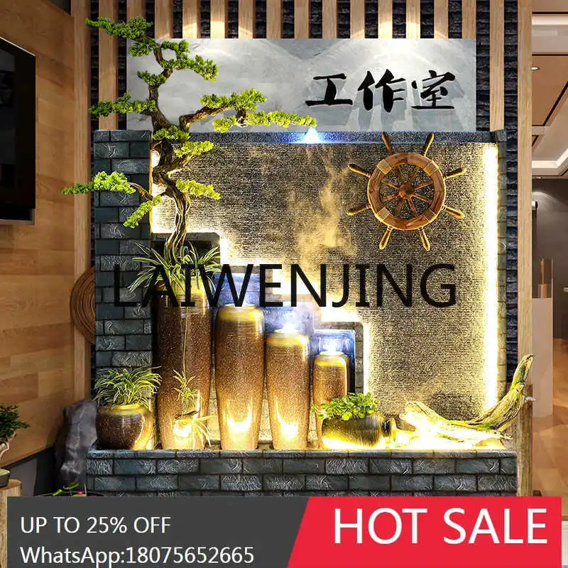 LYY New Chinese Rockery Water Curtain Wall Partition Screens Flowing Water Lucky Floor Garden Decoration