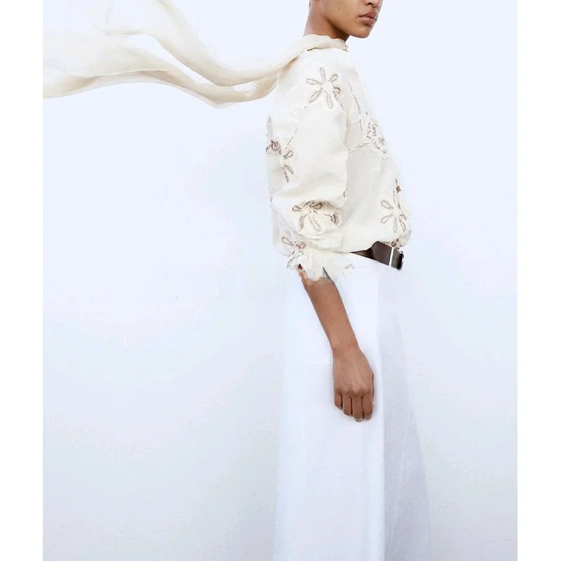 Nueva llegada de primavera, csa de manga larga con cuello redondo a la moda para mujer, csa informal 00% de fibra de p...