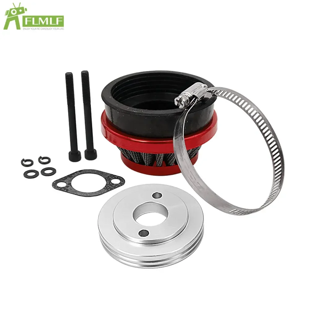 Filtro de ar do motor 23CC ~ 71CC + adaptador de liga kit de junta de parafuso para 1/5 HPI ROFUN ROVAN KM BAJA Losi 5ive T FG GoPed RedCat Rc peças