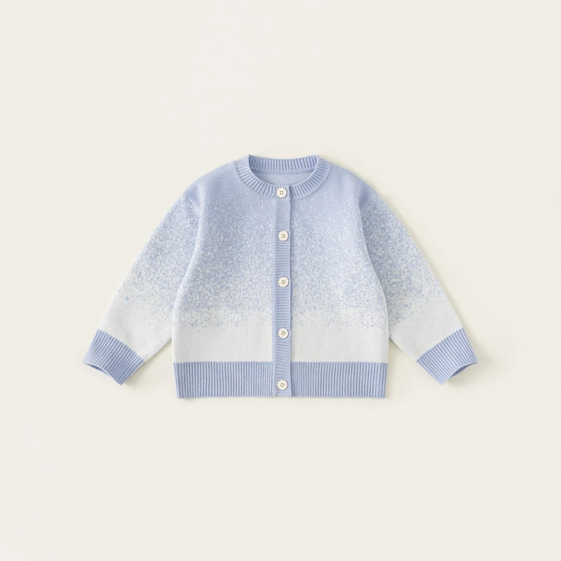 

2025 Winter New Gradient Knitted Thick and Warm Design Fashionable Cardigan Sweater