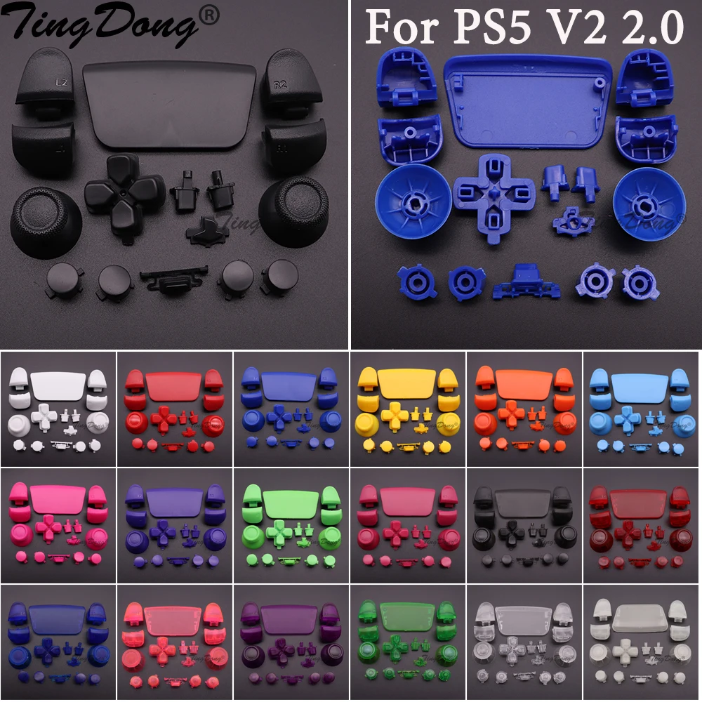 

1Set V2 Replacement DIY Button For PS5 V2 2.0 Controller Thumb Sticks Trigger Keys Touch Panel Repair Kits for PS5 Accessories
