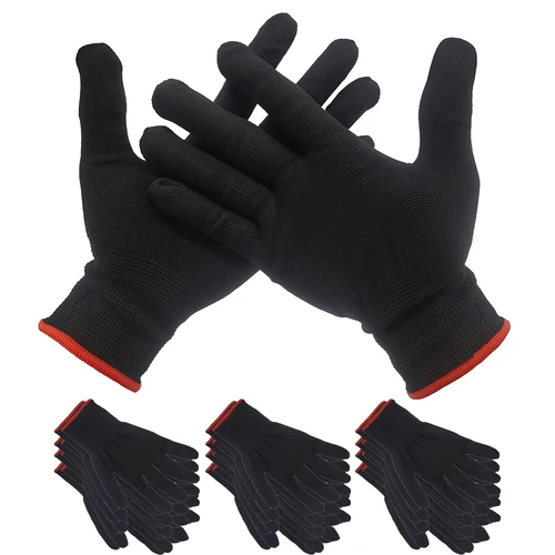 3/5/20 pares de tinte de ventana antiestático fibra de carbono vinilo revestimiento para coche película adhesiva instalar guantes Auto Nylon teñido guantes de trabajo D08B