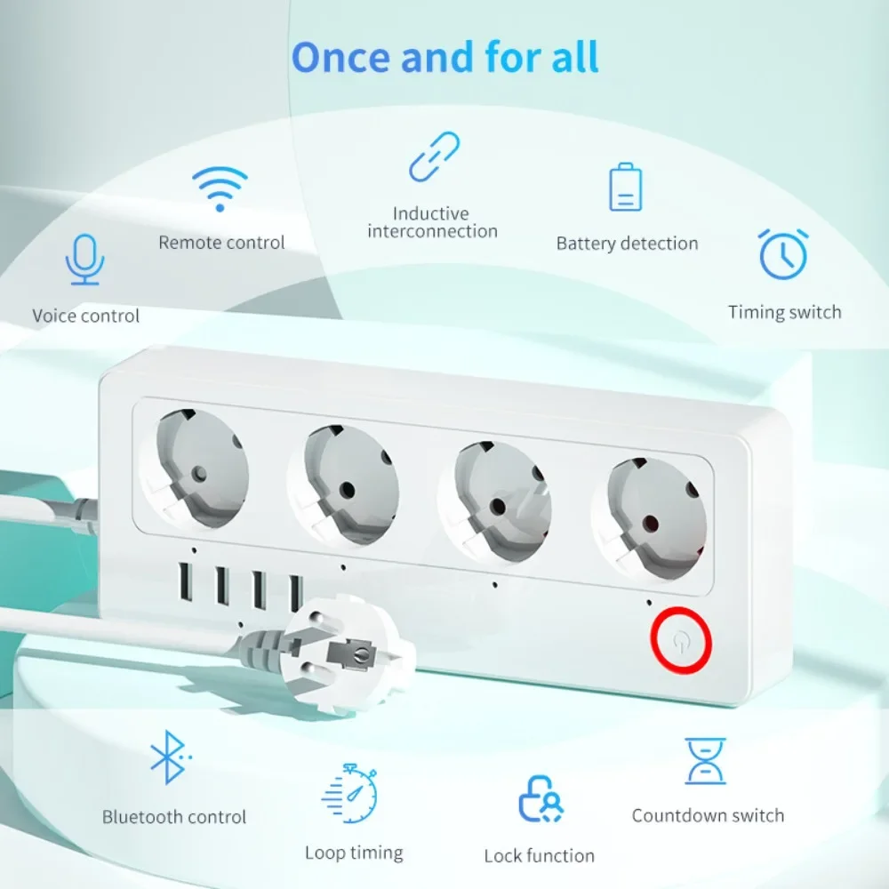 Tuya WiFi Smart Plug EU Socket with USB Jack Smart Life APP Timing Home Appliance Voice Control Work with Alexa Google Home