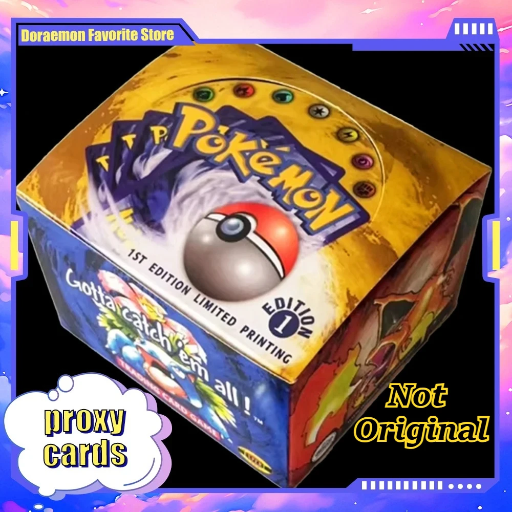 

Фольга Pokémon 33 упаковки 1ST Edition Classic Base Rocket Fossil Set Proxy Cards PKM Games Board Весь набор карточек Коллекция игрушек Подарок