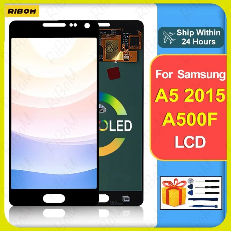 New Super AMOLED For Samsung Galaxy A5 2015 LCD Touch Screen Digitizer For Samsung A500 Display A500FU A500F LCD