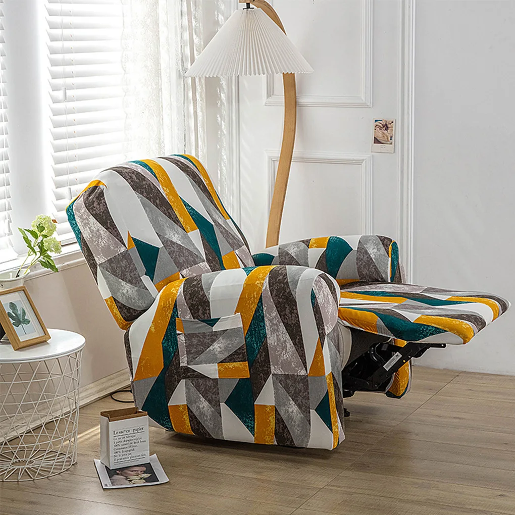 Velvet Recliner Chair Cover With de Pocket Anti-Slip 4 Pieces Set Riser Recliner Chairs Electric
