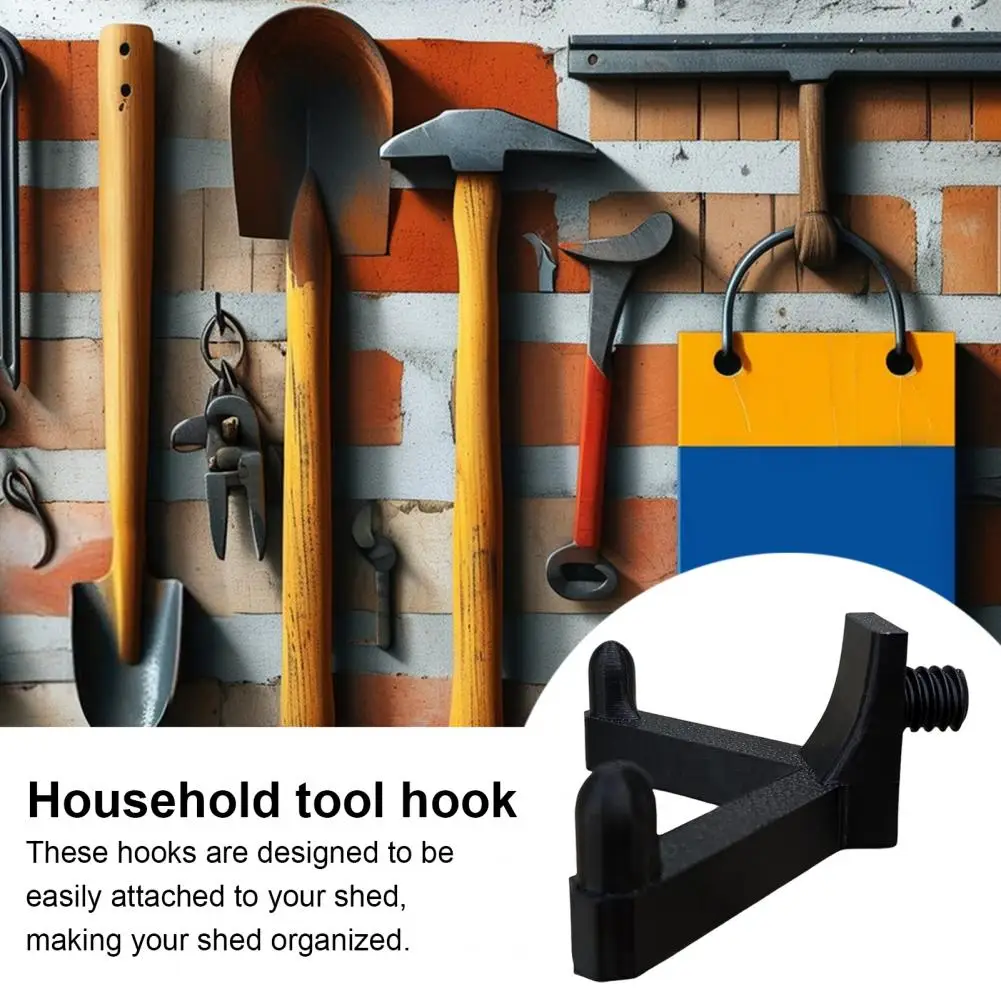 

6Pcs Storage Shed Hooks For Suncast/for Craftsman Black Plastic J-shape Tool Hangers Garden Organization Accessories For Garage