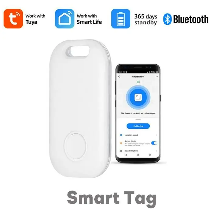 

Tuya Smart Mini Tracker Wireless Louder Ring Product Bluetooth Location Tracker Anti Lost Alarm Smart Keychain Search Key Finder