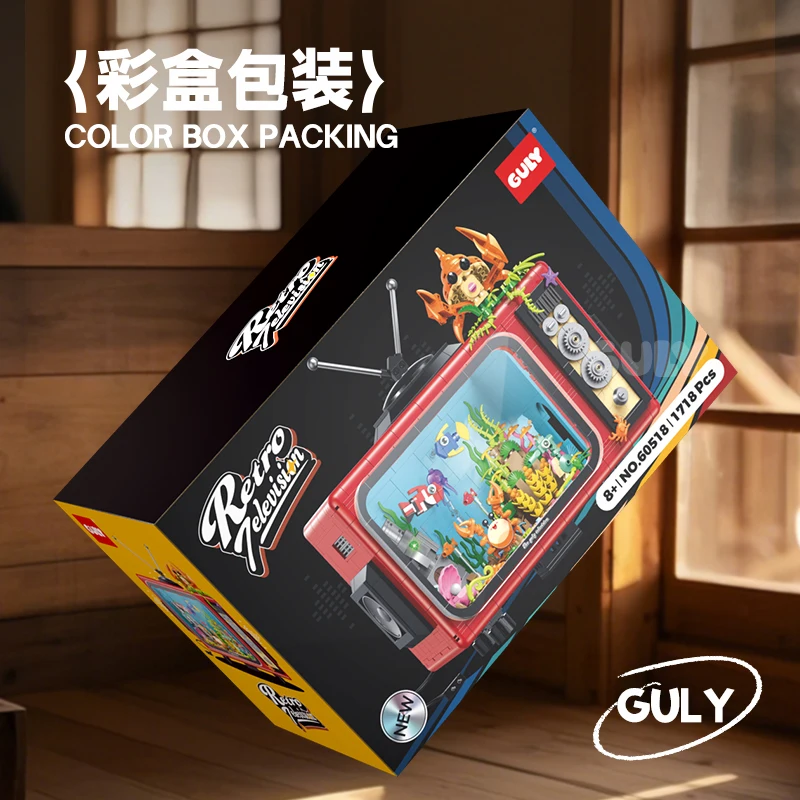 1718 pezzi di blocchi di costruzione della serie classica MOC Kit modello TV retrò oceano con giocattoli educativi per bambini leggeri regalo