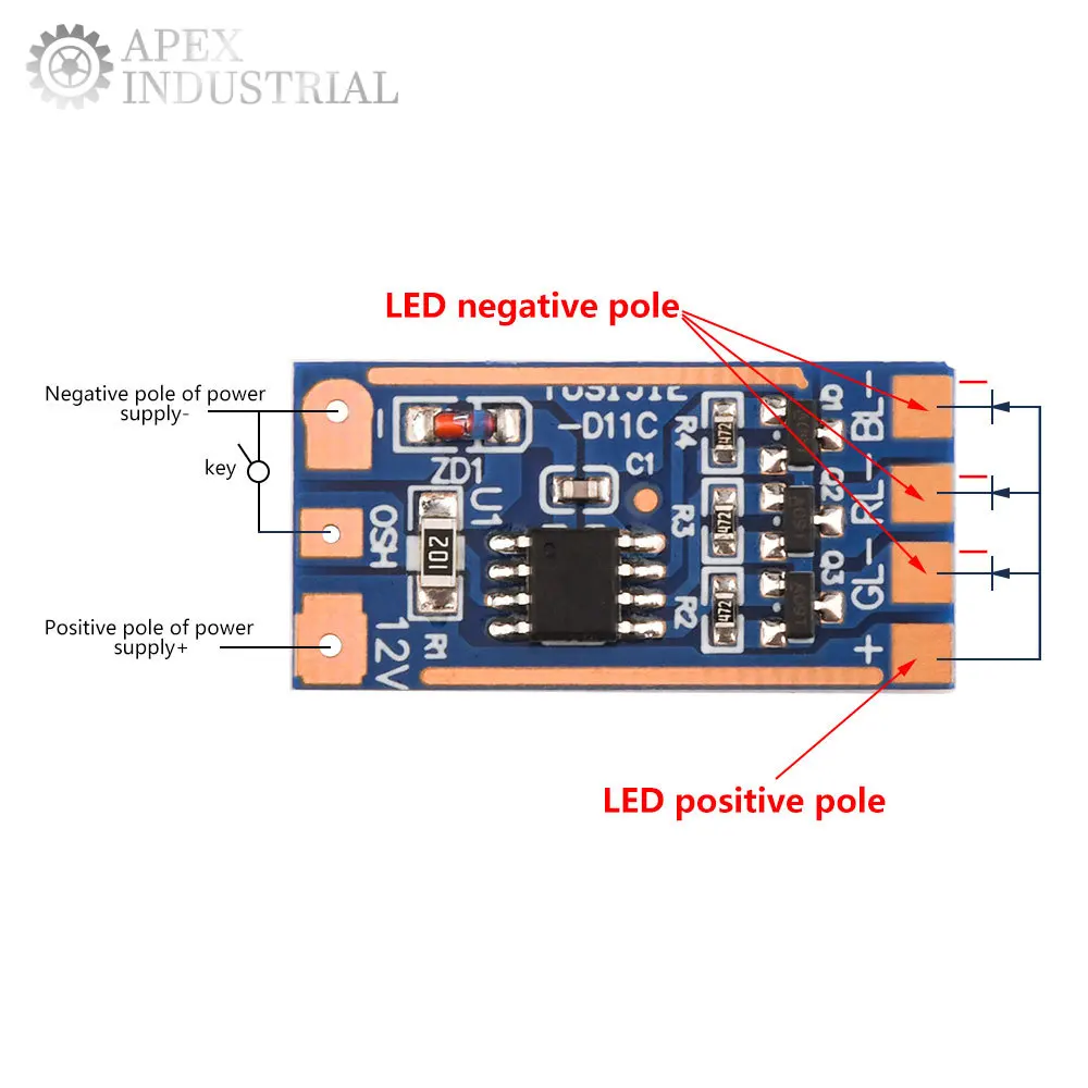 تيار مستمر 5-12 فولت RGB مجلس ضوء لوحة دوائر كهربائية التحكم 11 طرق زر التبديل اللون مصباح Modulehigh الحالي محرك فلاش وحدة الدائرة