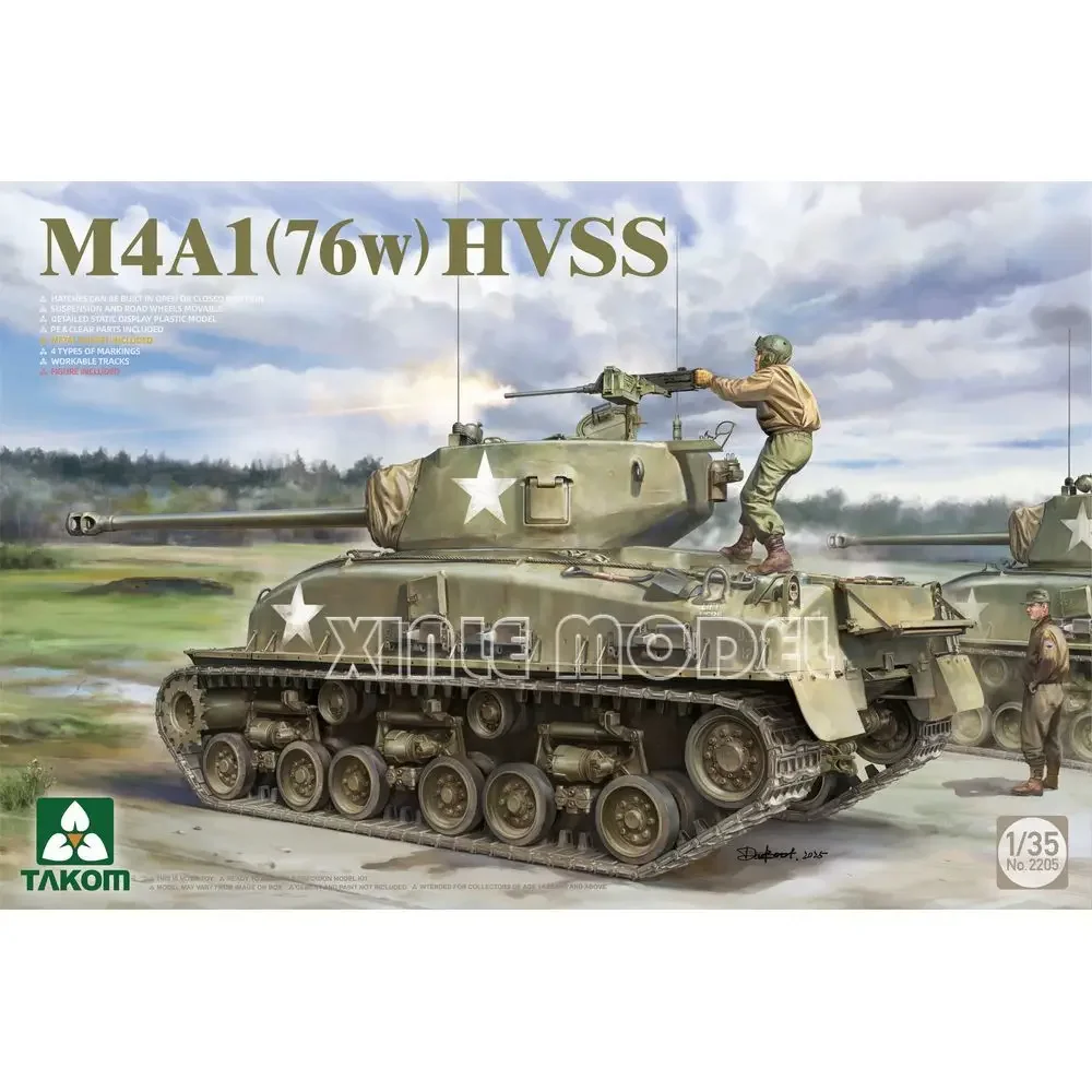 

Комплект модели пластикового танка TAKOM 2205 Sherman M4A1 76 (ш) Средний танк HVSS 1/35
