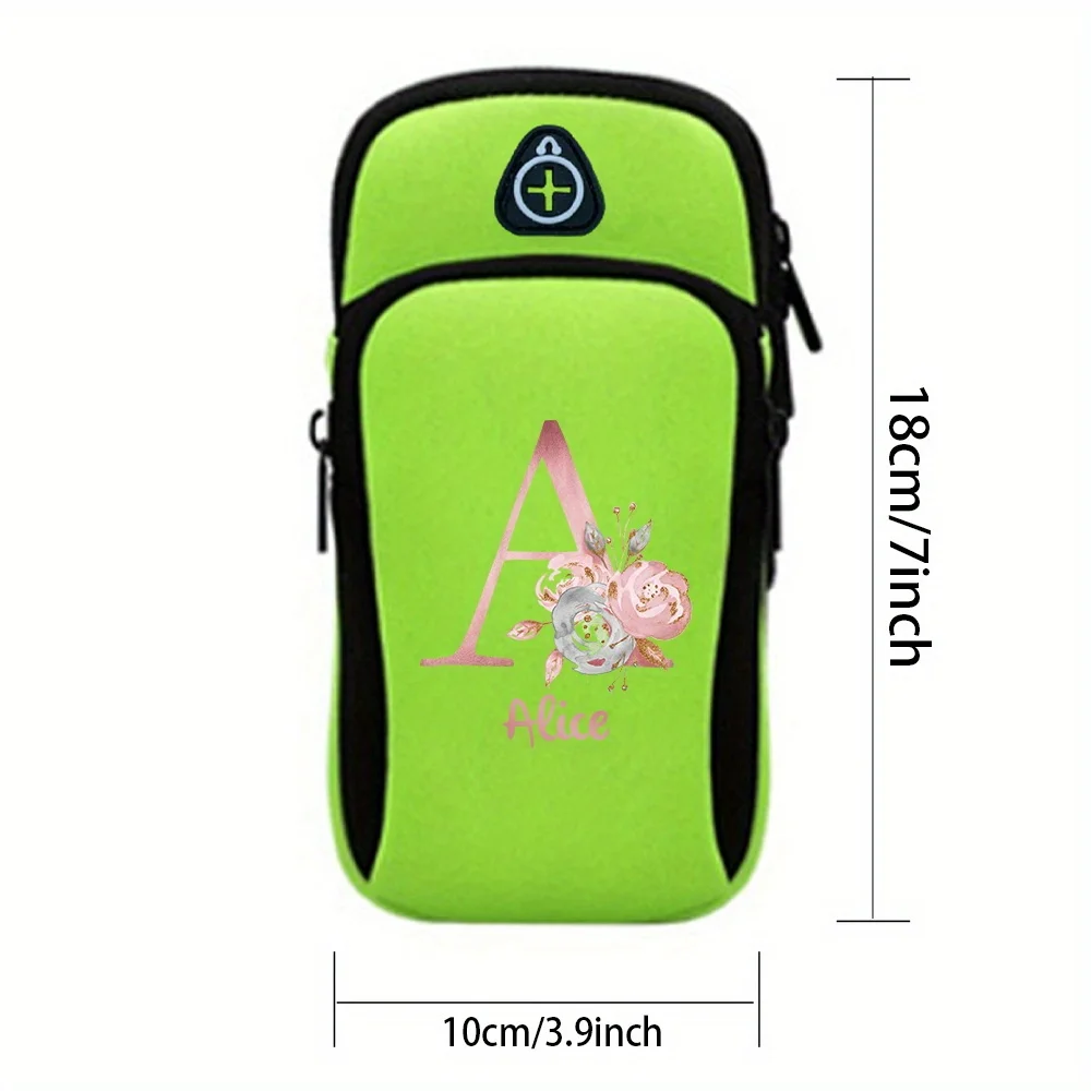 Customized Name Arm Strap Sports Phone Bag Running Arm Phone Bag Sports Phone Bag Personalized Fashion Pink Letter Printing