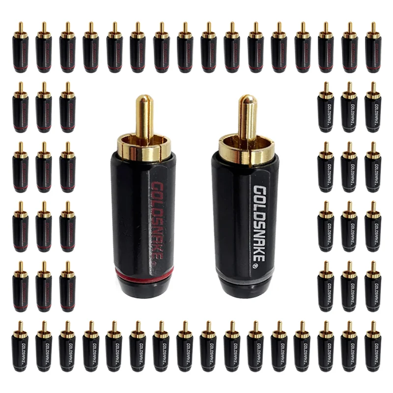 

4/8/16PCS Gold Plated Brass RCA Connector, Support Cable Up to6mm, AV RCA HIFI Terminal Phono Connector