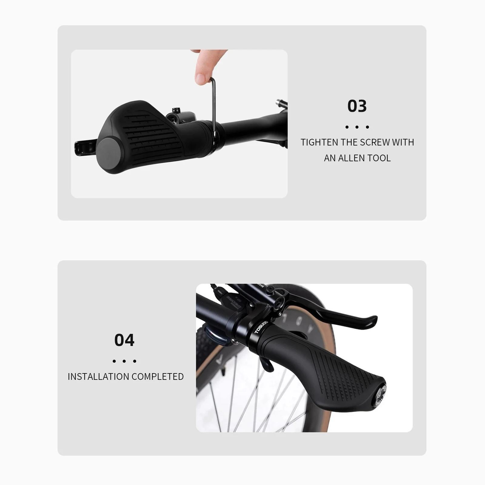 TOSUOD Fahrrad-Lenkergriffe, rutschfest, atmungsaktiv, hochelastisch, ergonomisch, stoßfest, passend für 22,2-mm-Lenker, MTB, Rennrad, Zubehör – Detail 7