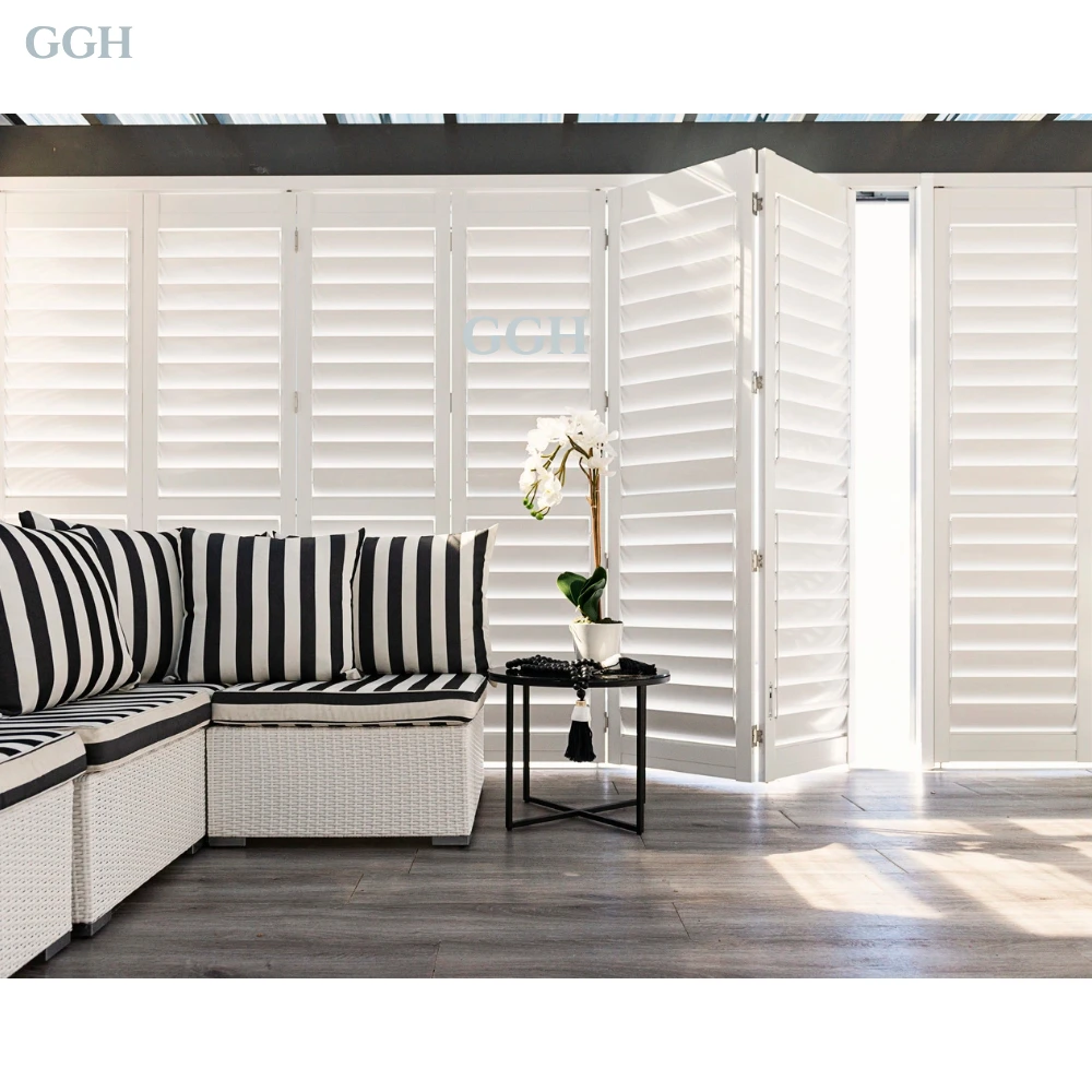 KAKADU White Horizontal Aluminum Alloy Modern Plantation Shutters Interior Design From China