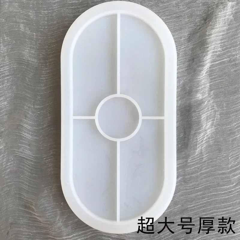 Elliptical Gypsum Tray Silicone Mold DIY Coaster Plaster Resin Mould Oval Storage Box Desktop Ornaments Crystal Drop Glue Molds