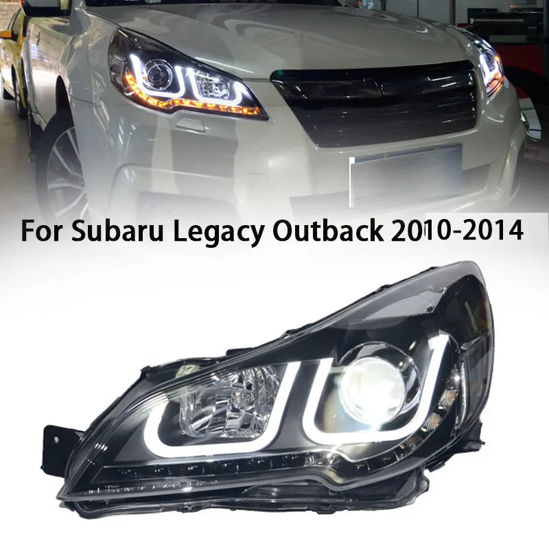 Car Headlight For Subaru Legacy Outback LED Headlight 2010-2015 Headlights Outback DRL Turn Signal High Beam Angel Eye Projector