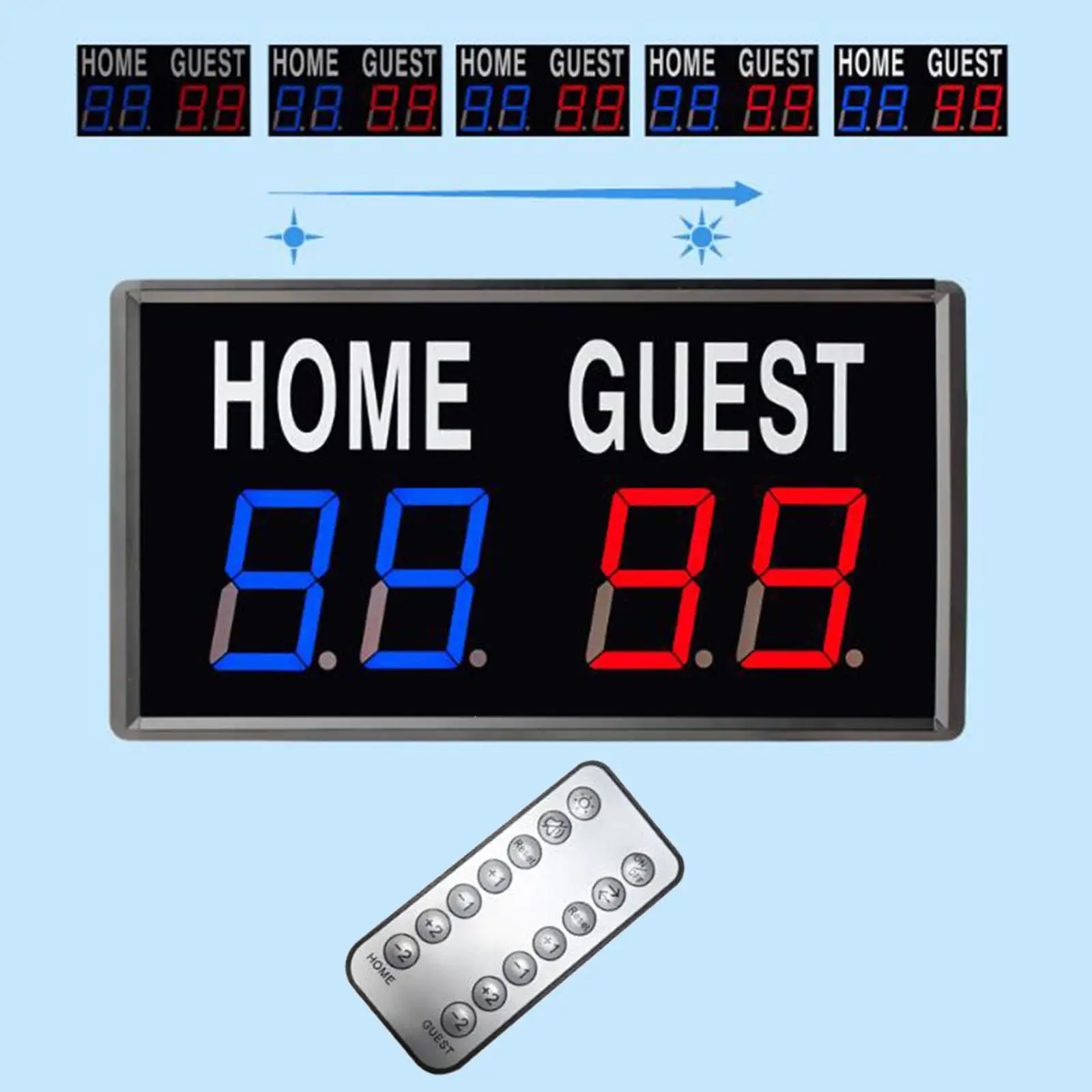 Electronic Scoreboard Soccer Referee Mini Digital Scoreboard Score Board Score for Outdoor Cornhole Sports Home Football