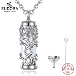 Eudora 925 Sterling Silver Tree of Life Ashes Urn Locket Pendant Necklace Fine Cremation Urn Memorial  Jewelry Gift for Women