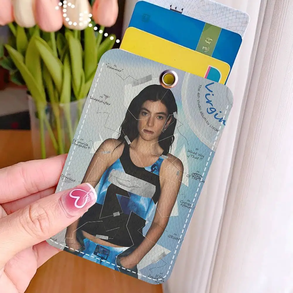 L-Lorde Fourth Album Virgin Style PU Access Card Holder with Keychain - Executive Protection for Bank card,Subway, Bus Card case