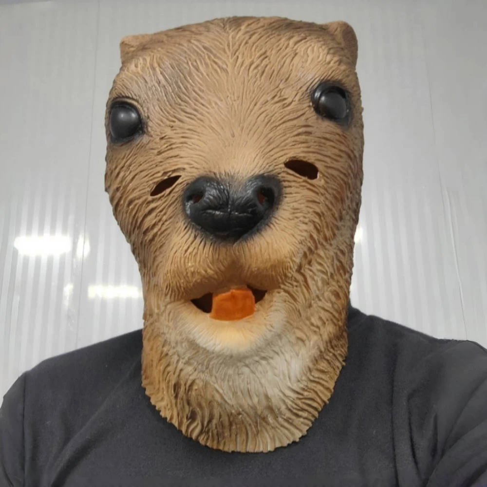 Beaver Mask Animal Carnival Funny Squirrel Mask Festival Cosplay Party Props Realistic Beaver Head Cover For Halloween Christmas