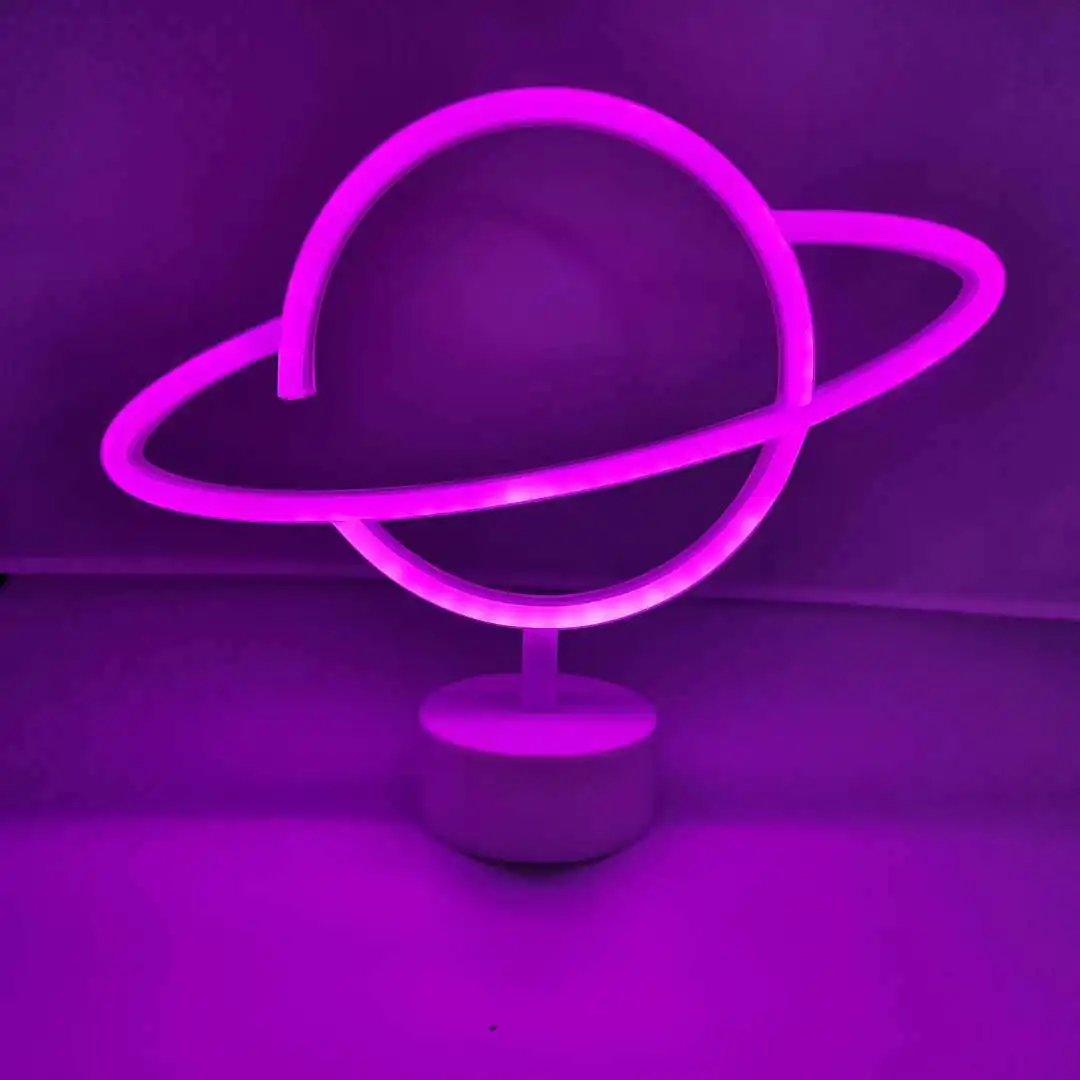 Planet Neon Sign Planet Light Led Neon Signs Planet Led Sign for Wall Decor Aesthetic Hanging Saturn Neon Light for Home Decor