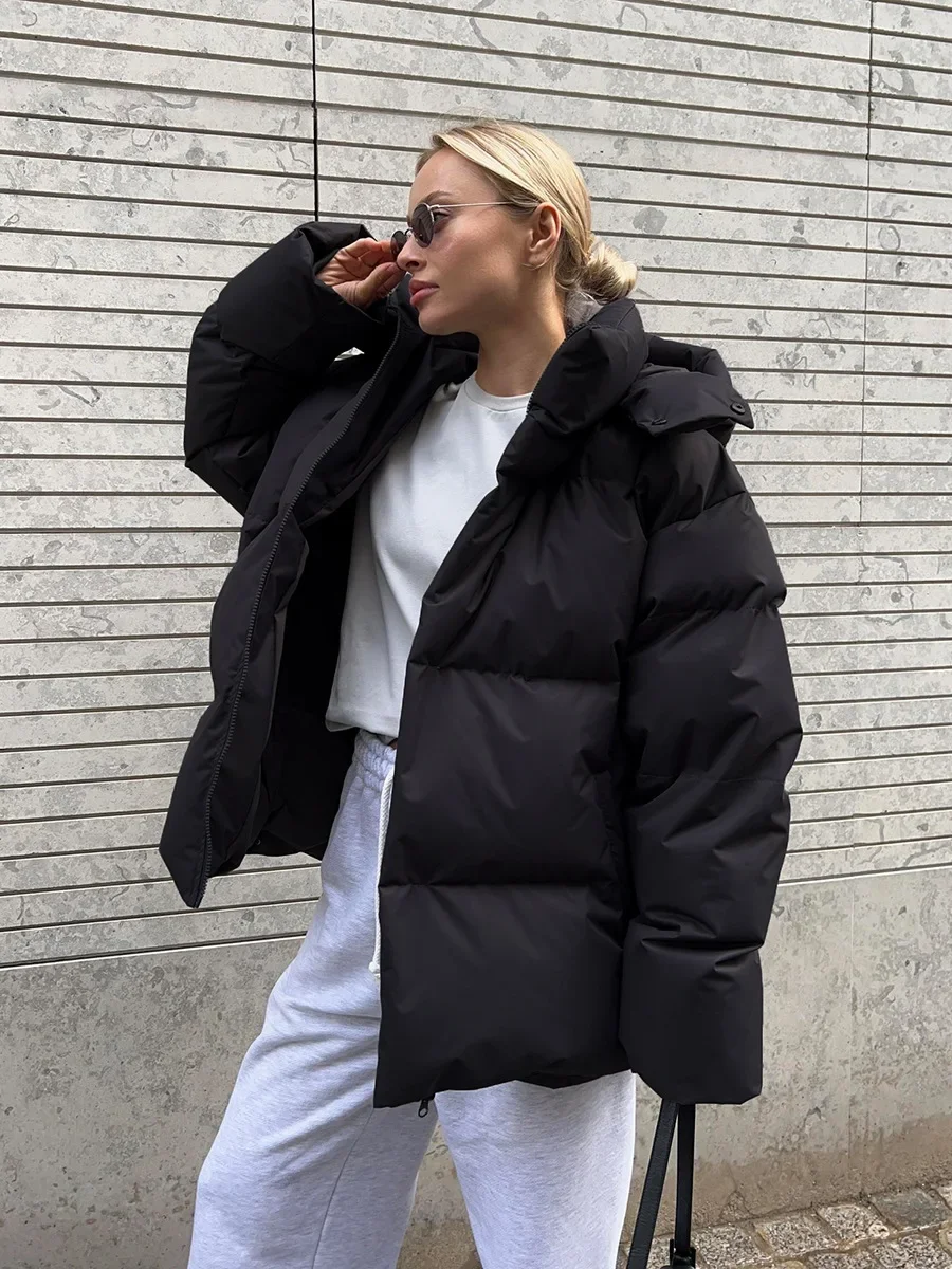 Women\'s Down Jacket Warmth Fashionable Loose Comfortable Solid Cotton Jacket 2024 New Autumn Winter Casual Simple Daily Overwear