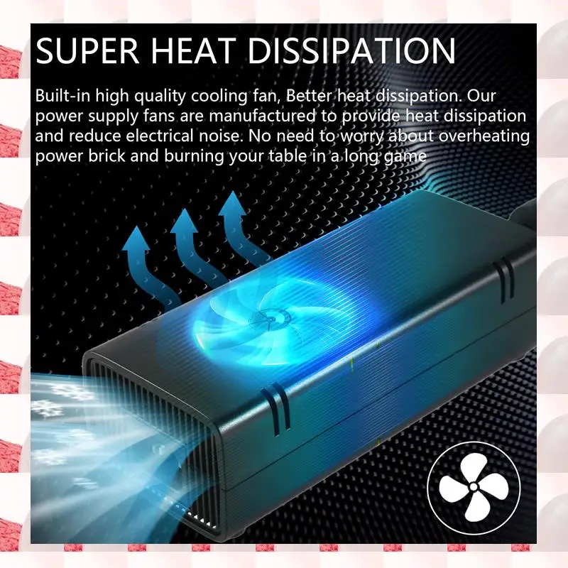 

ABGN For 360 Slim AC Adapter Power Supply Brick Power Supply 135W Power Supply Charger Cord For 360 Slim Console 100-1