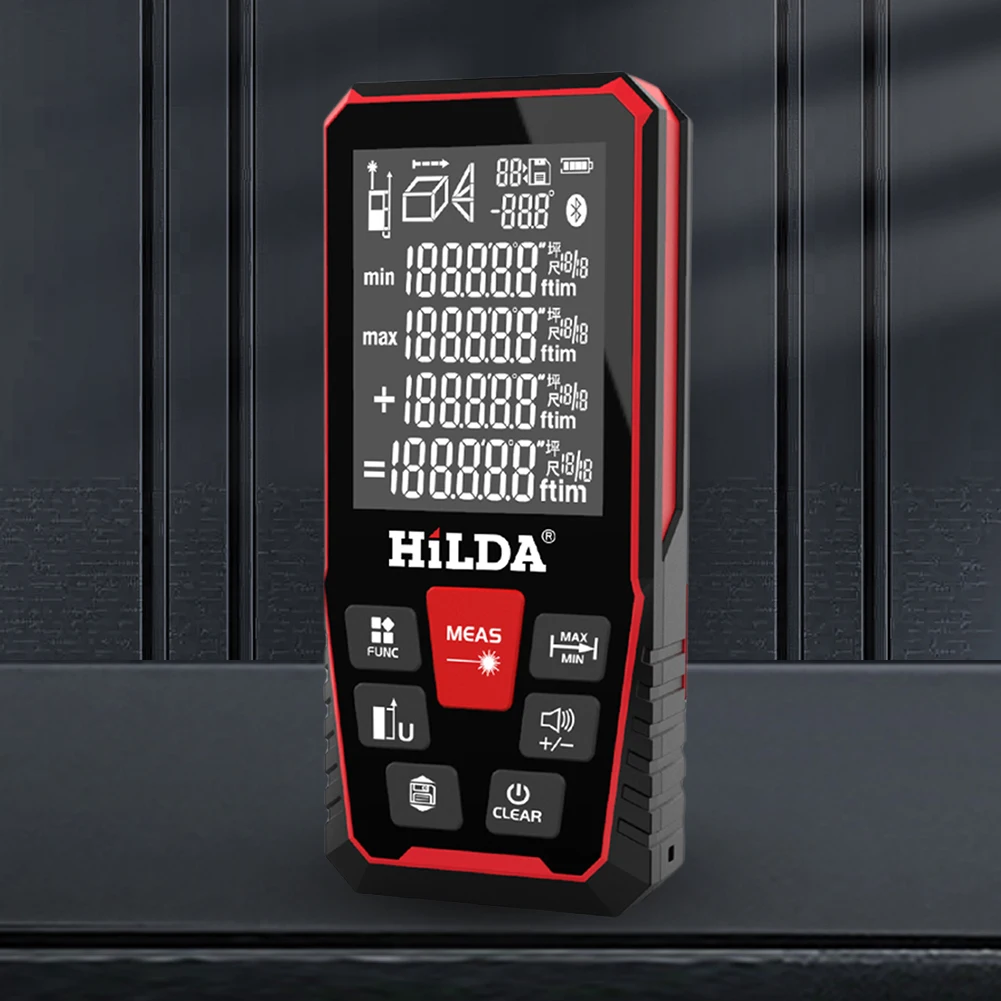 HILDA 120M Laser Rangefinder Distance Meter Finder Building Measure Ruler Laser Tape Range Device Rulerfinder Build Measure Tool