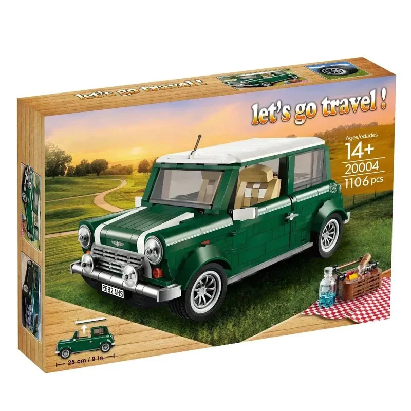 

Green MINI Cooper MK VII Car Building Blocks Bricks Compatible 10242 Birthday Christmas Gift Automobile Model Toys