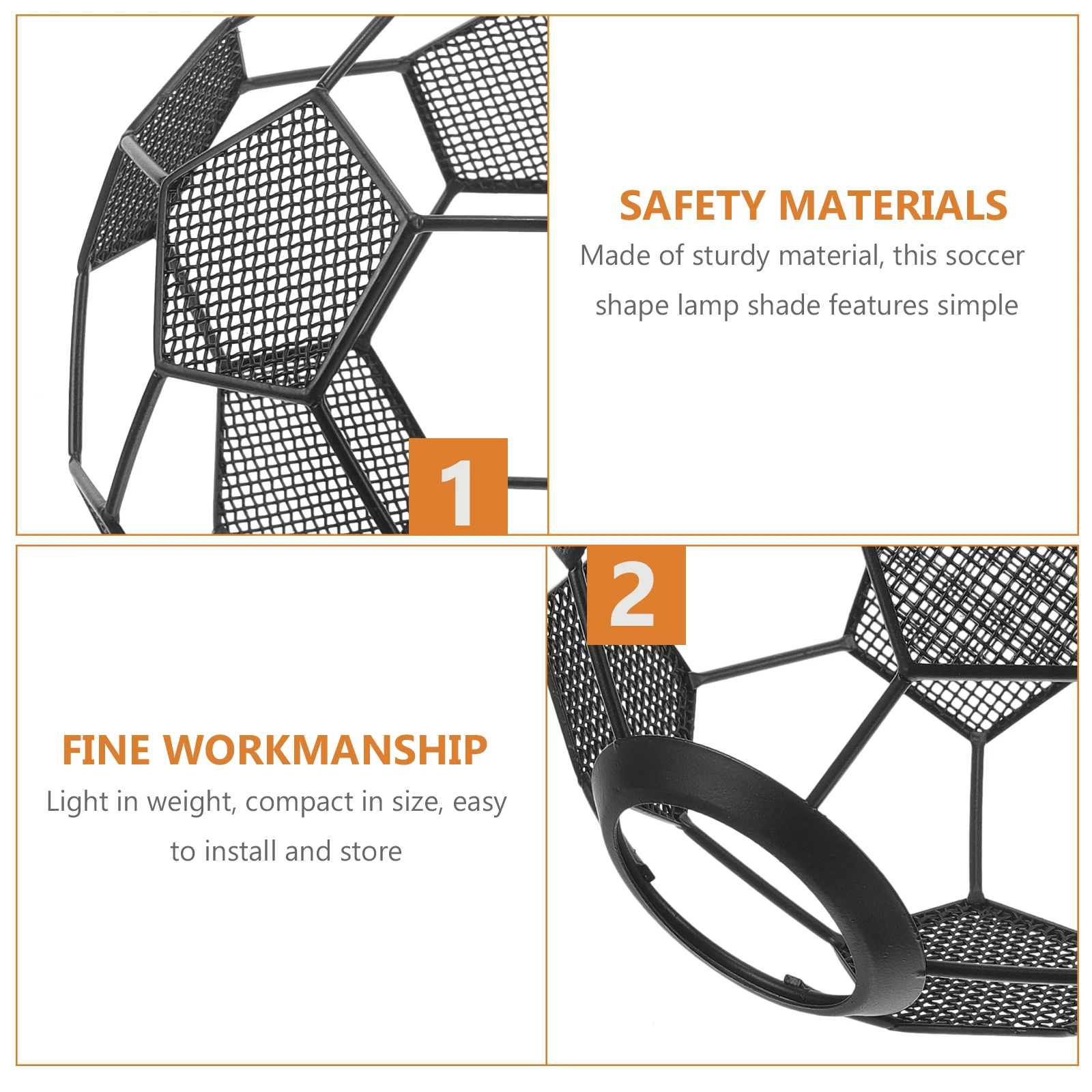 

Stainless Steel Football Lamp Shades Decorative Light Cover Hollow Out Metal Lampshade Replacement For Chandelier Pendant