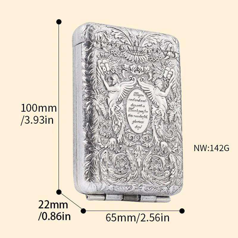 Vintage Metal Hand-carved Cigarette Case for 14 Cigarettes Portable Peaky Blinders Shelby Zinc Alloy Cigarette Box Smoking Tools