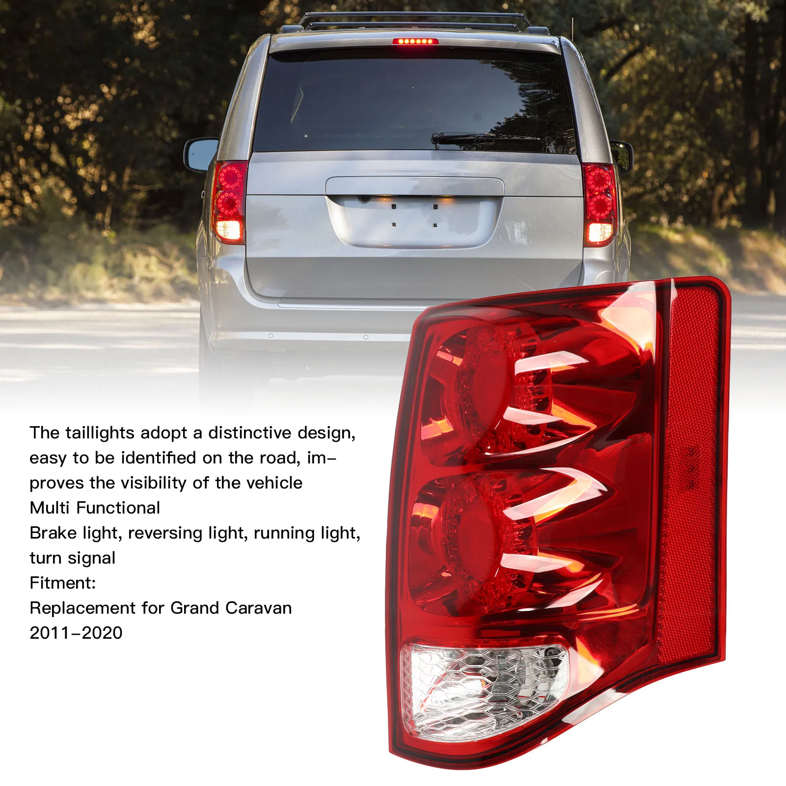 For Dodge Grand Caravan 2011-2020 1 Pc Right Side Turn Signal Brake Rear Tail Light Lamp Assembly American Version