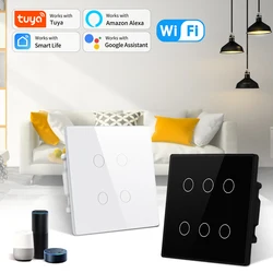 4x4 Brazil Tuya WiFi Smart Switch AC110-240V Touch Panel 4/6 Gang Light Switch APP Voice Control Work with Alexa Google Home