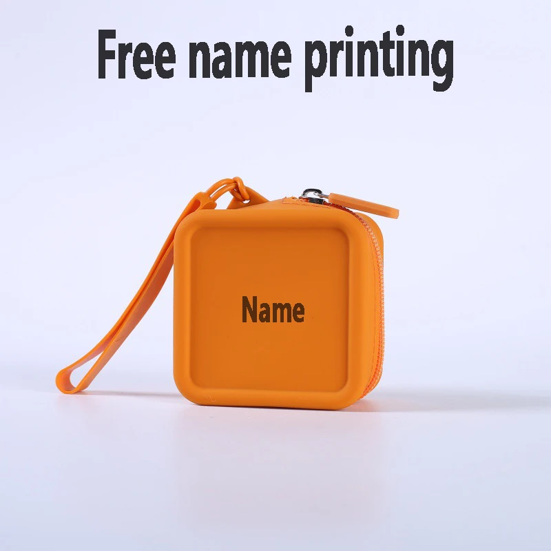 Multi purpose silicone storage bag, waterproof zipper design, free name printing, makeup, coin purse, personalized customization