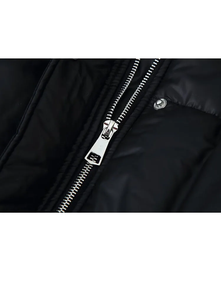 HH أزياء الشتاء النسائية 4-Color مقنعين الخصر سستة الديكور ملابس قطنية فضفاضة الإناث شارع العليا الرجعية سترة دافئة غير رسمية