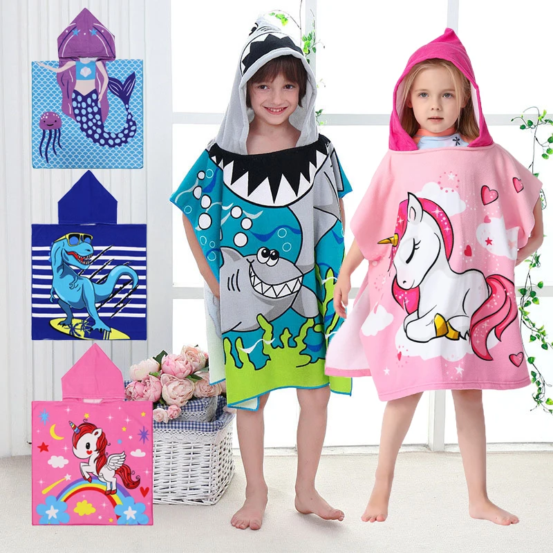 

Baby Bath Towel Kids Cartoon Toddler Wrap Blanket Children's Beach Towels Hooded Cloak Baby Accessories Boys Girls Bathrobes