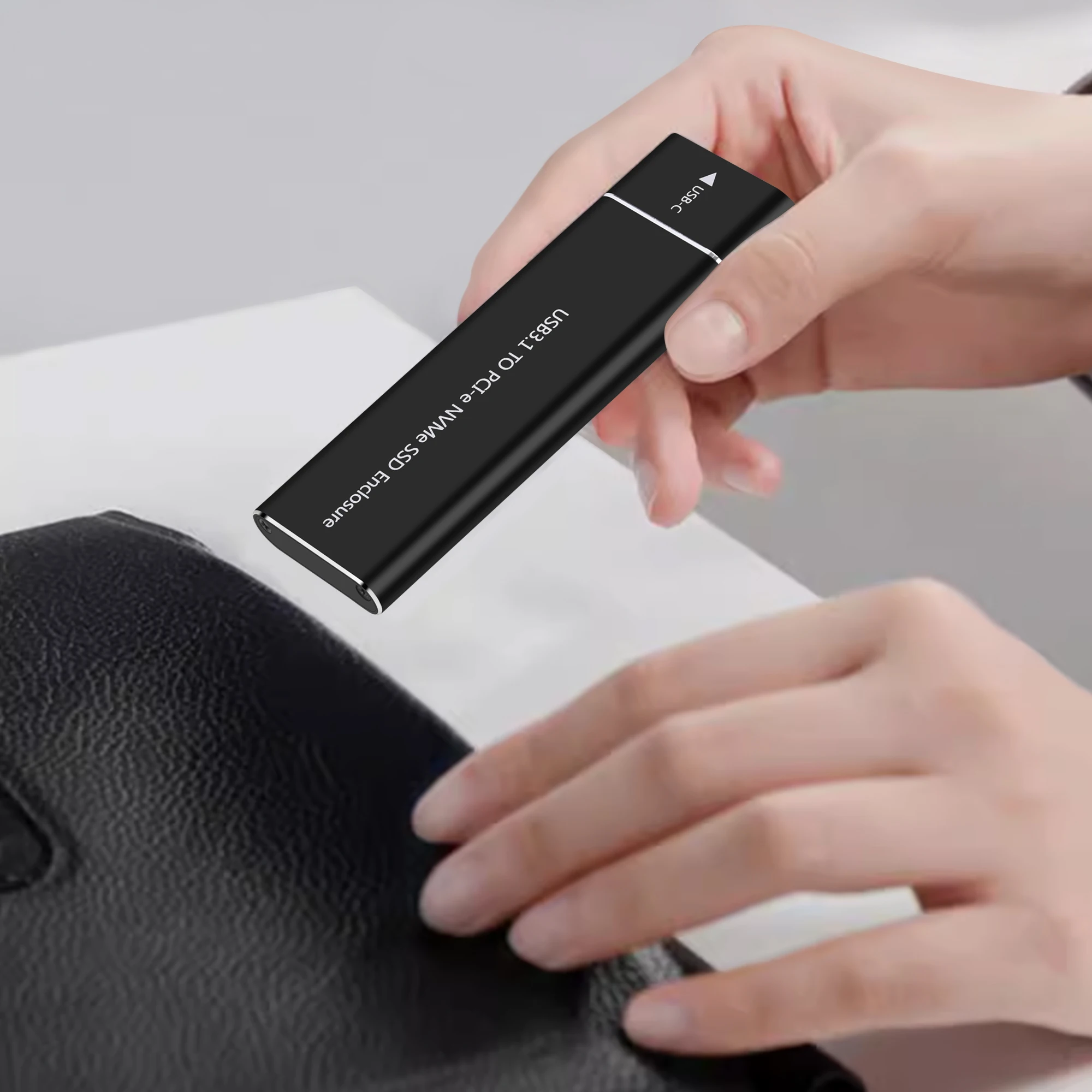 Samget M.2 NVME Solid State Drive External Enclosure 2230/2242/2260/2280 M.2 to USB C Case 10Gbps Type A + Type C For M/M+B Key