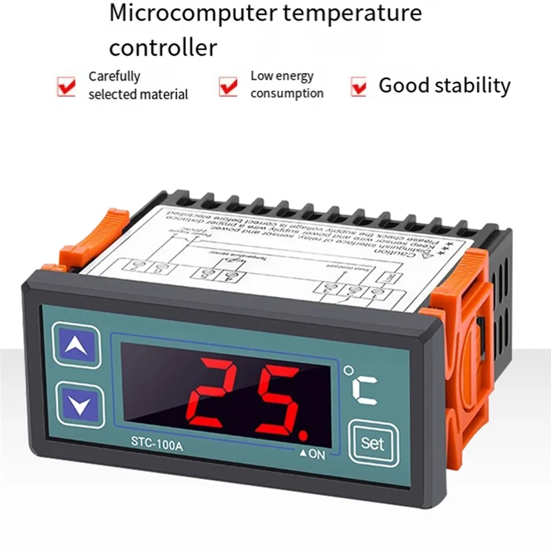 

AT51-STC-100A Digital Temperature Controller AC220V Intelligent Temperature Regulator Refrigeration Heating Thermostat