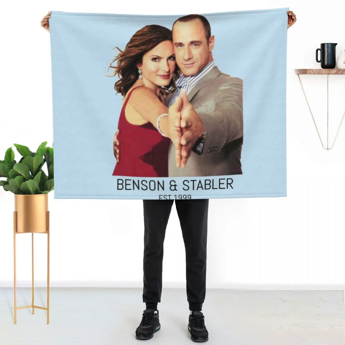 Benson & Stabler Est 1999 Throw Blanket Decorative Sofas Nap Soft Plaid Soft Big Soft Beds Picnic Blankets