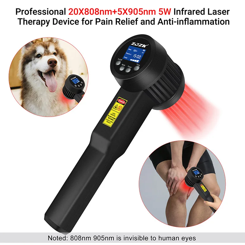 Class Iv Laser Therapy Device for Pain Relief Feet Wound Healing Anti-edemic Anti-inflammation 5W 808nm 905nm  With Fast Effects