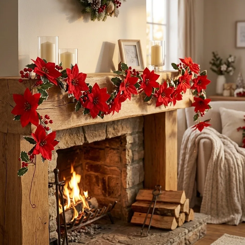 Holiday Decorative Vine Christmas Garland For Christmas Party Decor Realistic Artificial Plant Flexible Vine Structure